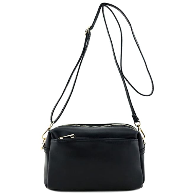 FashionPuzzle Triple Zip Small Crossbody Bag