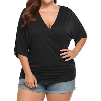 IN'VOLAND Plus-Size Wrap Top