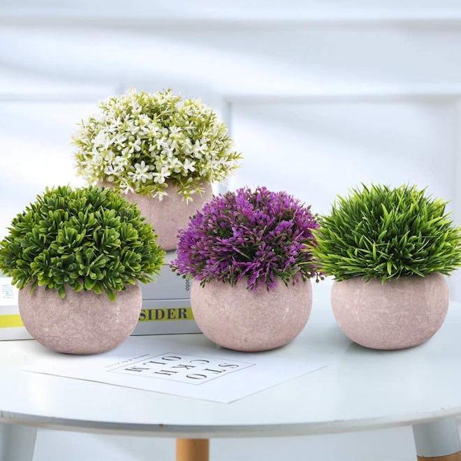 CEWOR Faux Potted Plants (Set of 4)