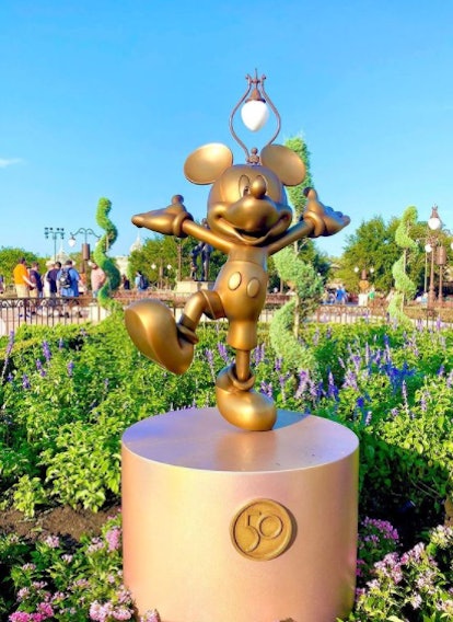 These photos of Disney's gold statues for the 50th anniversary include Mickey Mouse.