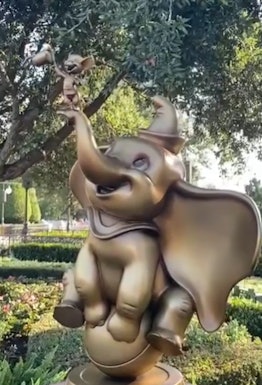These photos of Disney's gold 50th-anniversary statues include Dumbo and Timothy Q. Mouse.