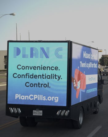 Plan C Pills abortion rights truck in Texas