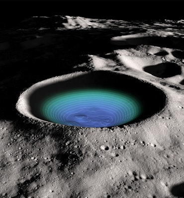 The Shackelton Crater, as visualized by NASA