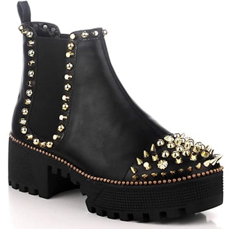 Cape Robbin Spiky Combat Ankle Boots