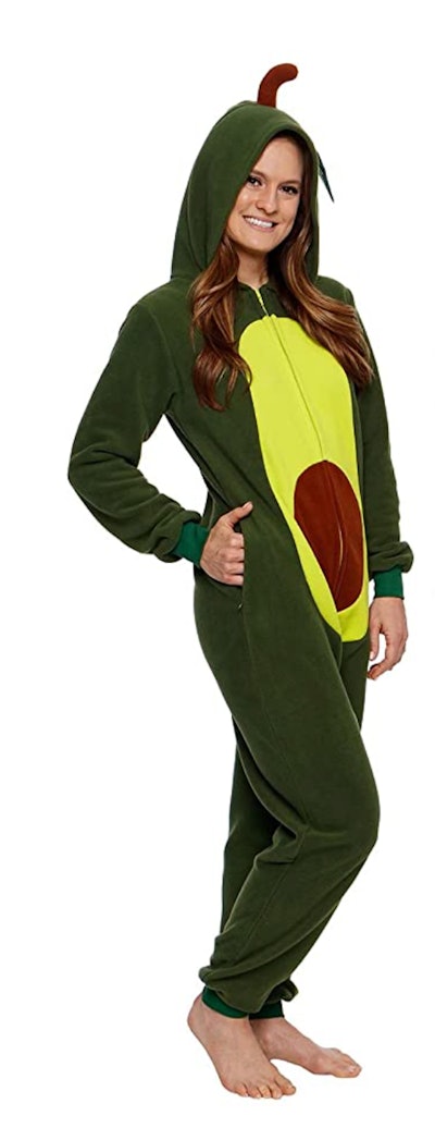 This unisex avocado one piece costume is a great Halloween choice for women.