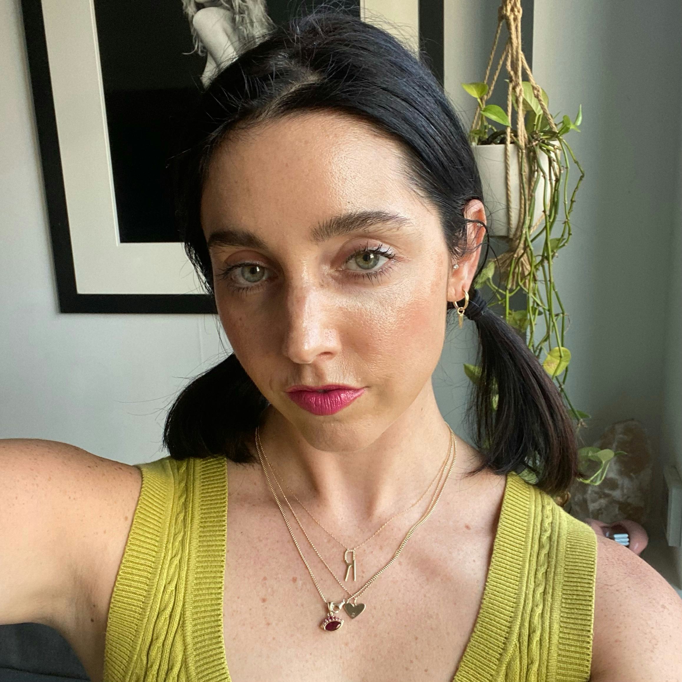 A 2000s-era one-two punch: a zigzag part and pigtails.