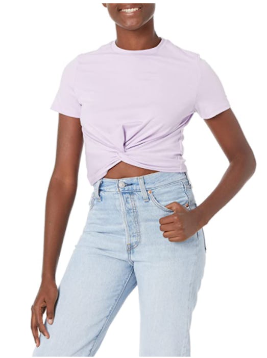 MakeMeChic Twist Front T-Shirt 