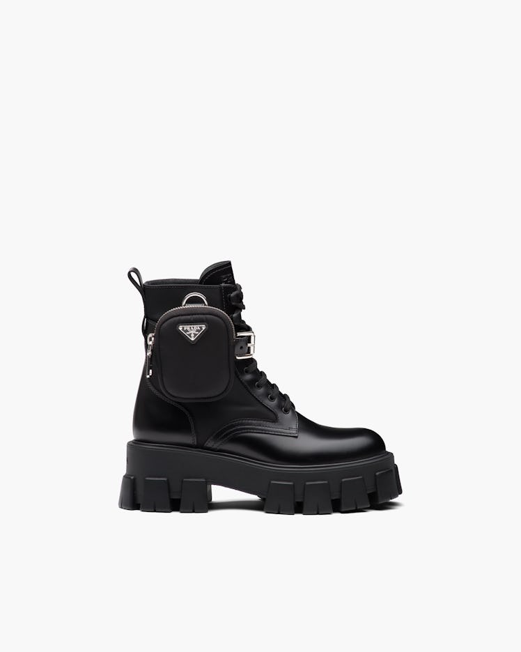 Prada black combat boots.