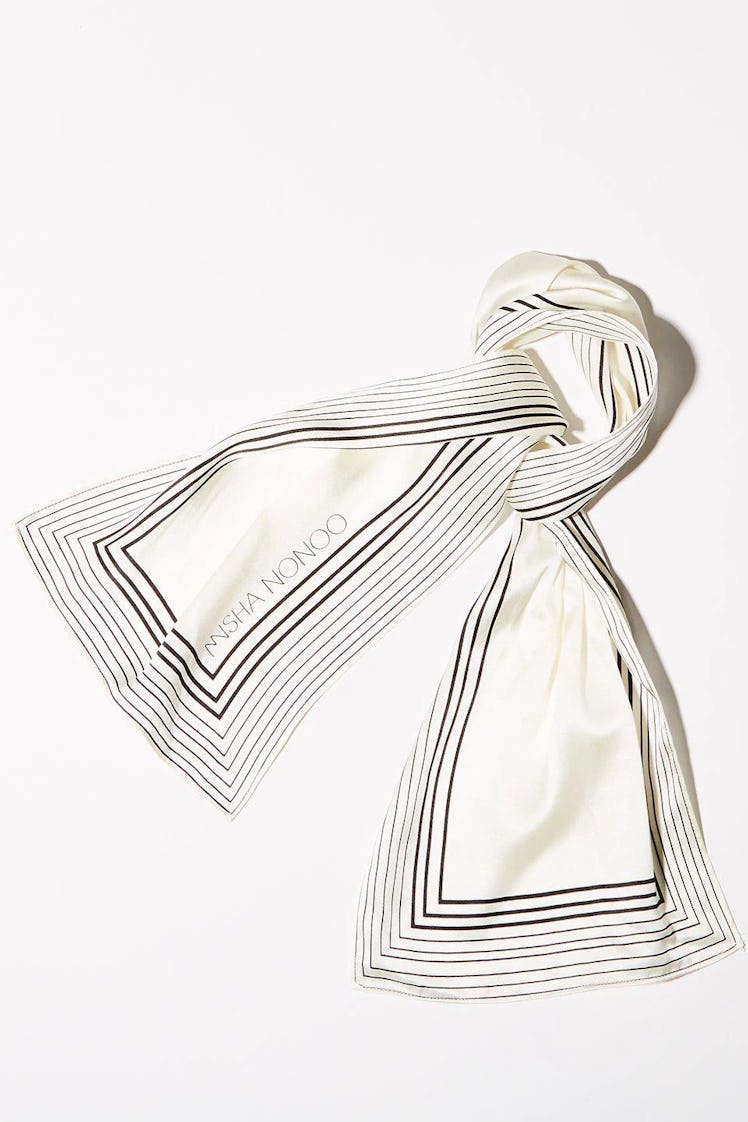 MISHA NONOO white silk scarf.