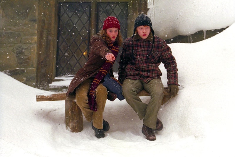 Hermione and Ron in the snow