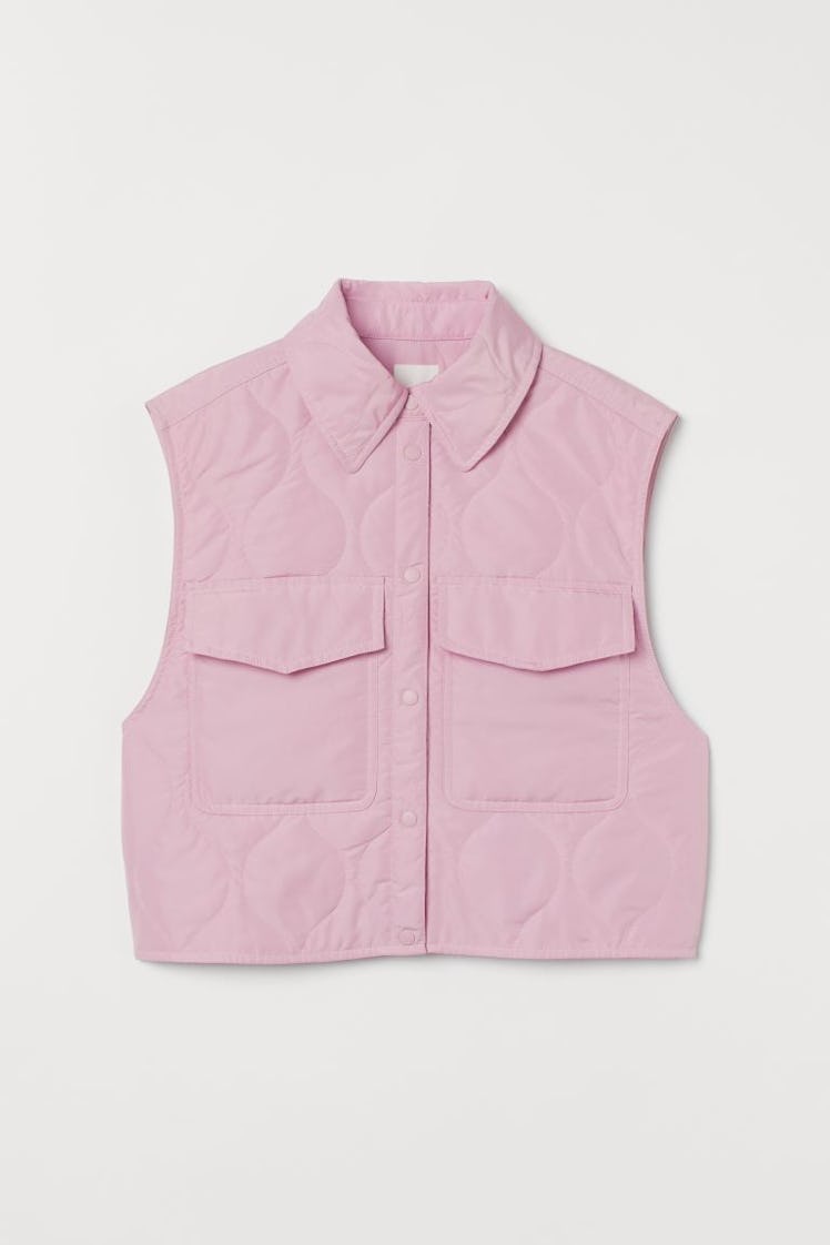 H&M pink quilted vest.