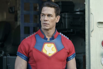 John Cena portraying Peacemaker in the DC Comics-inspired flick