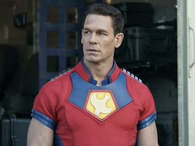 John Cena portraying Peacemaker in the DC Comics-inspired flick