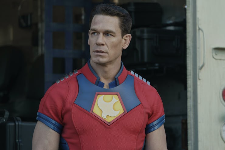 John Cena portraying Peacemaker in the DC Comics-inspired flick