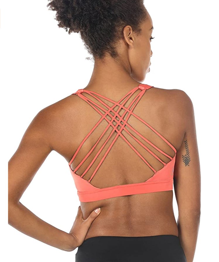 icyzone Strappy Padded  Yoga Sports Bra