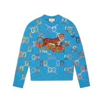 Gucci Tiger GG Jacquard Wool Sweater