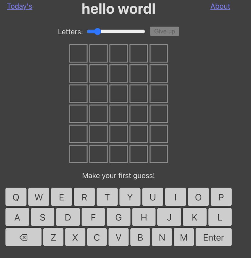 Wordle screenshot similar game.
