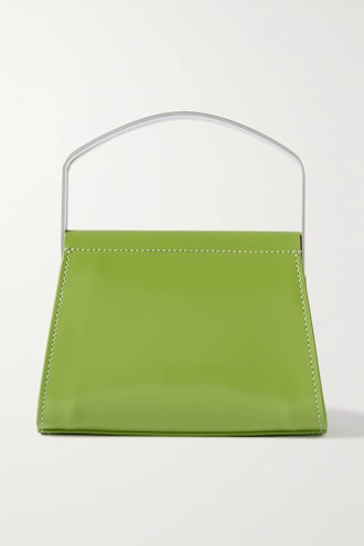 BY FAR + Mimi Cuttrell Frame Glossed-Leather Tote