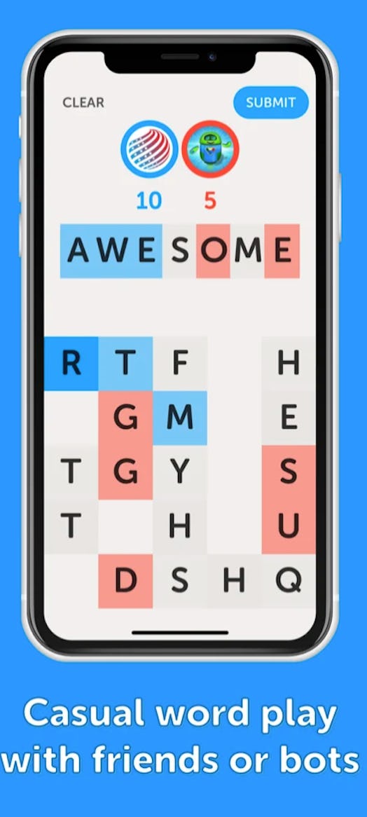 Letter Press game like Wordle screenshot. 