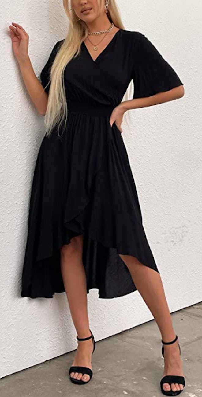 Kormei V-Neck Flowy Party Dress