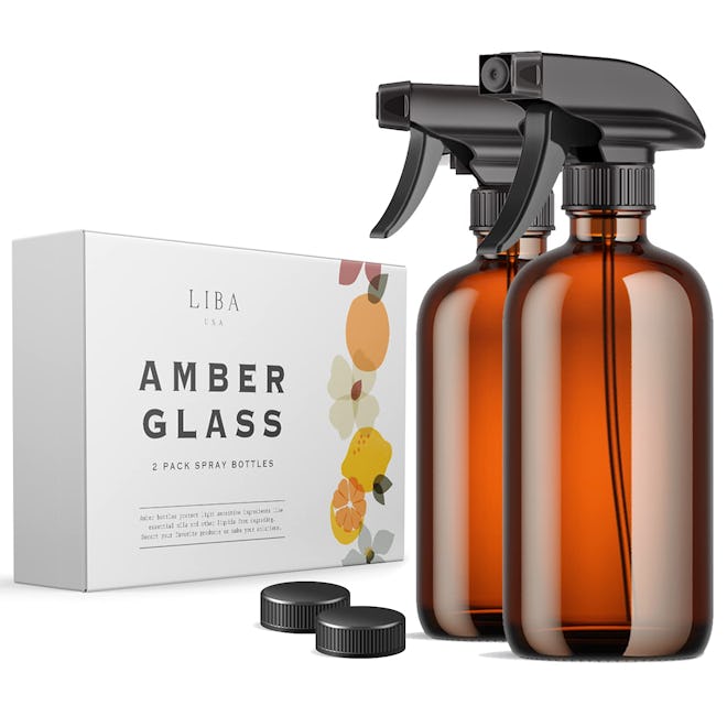 LiBa Amber Glass Spray Bottles (2-Pack)