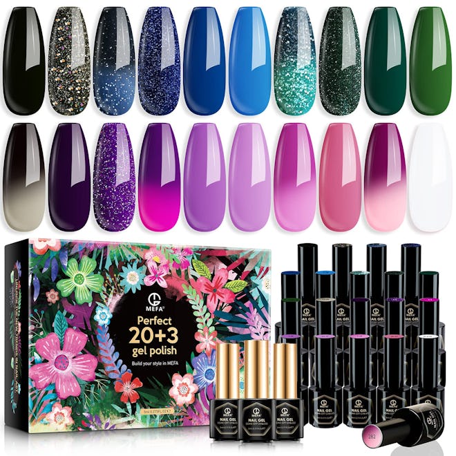MEFA Color Changing Gel Nail Polish Set (20-Count)