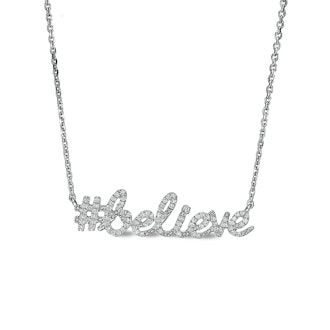 Diamond "#believe" Necklace in Sterling Silver