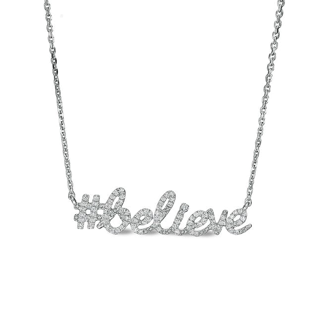 Diamond “#believe” Necklace in Sterling Silver
