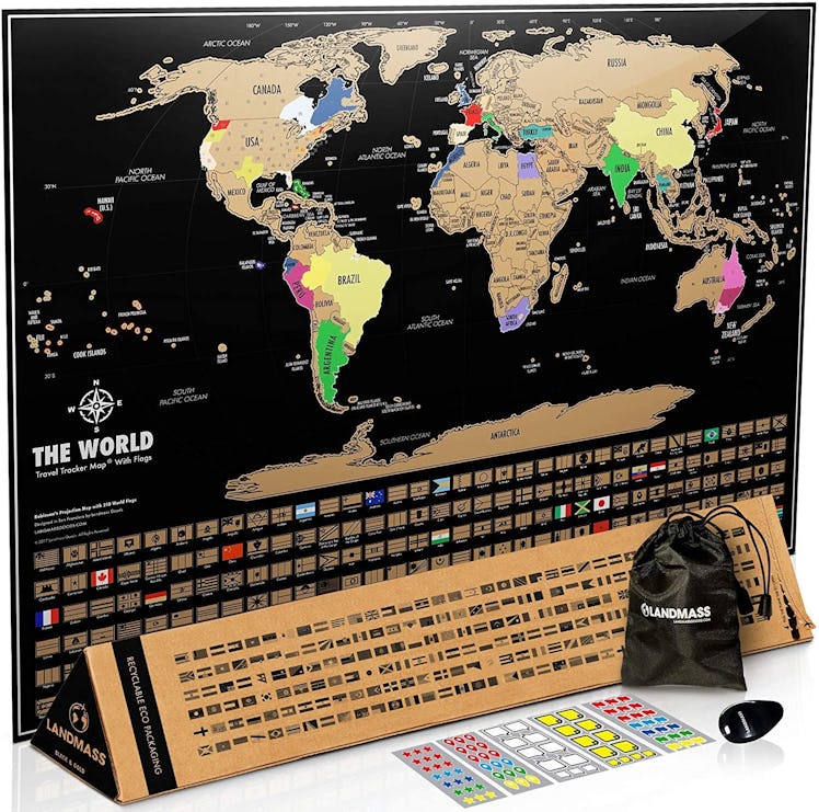Landmass Scratch Off Map Of The World Poster