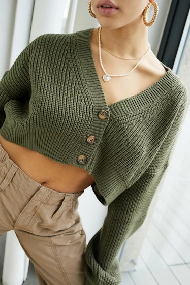 Urban Outfitters Fisherman Cropped Cardigan 