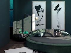 Modsy's 'Harry Potter' rooms include spaces inspired by Slytherin, Gryffindor, Hufflepuff, and Raven...