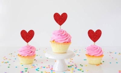 14th February Valentines Day Cake and Cupcake Toppers Cupid Romance Love 