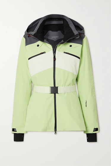 Niseko hooded belted color-block padded ski jacket