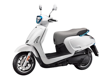 Kymco's Like 125 EV e-scooter with five modular batteries and a 125-mile range.