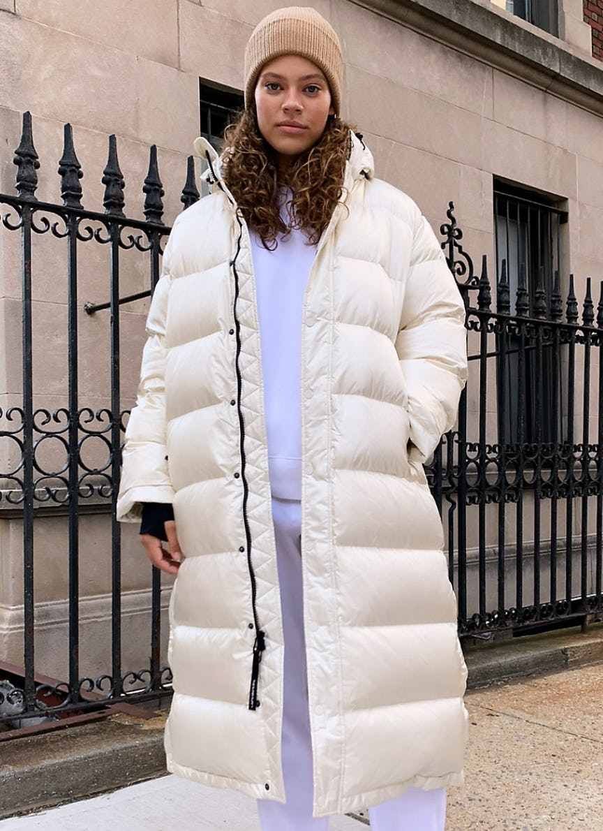 Long white down on sale jacket