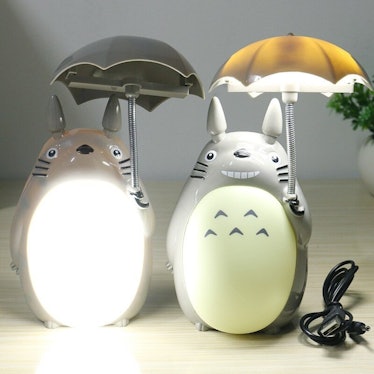This Totoro lamp is kawaii desk decor. 