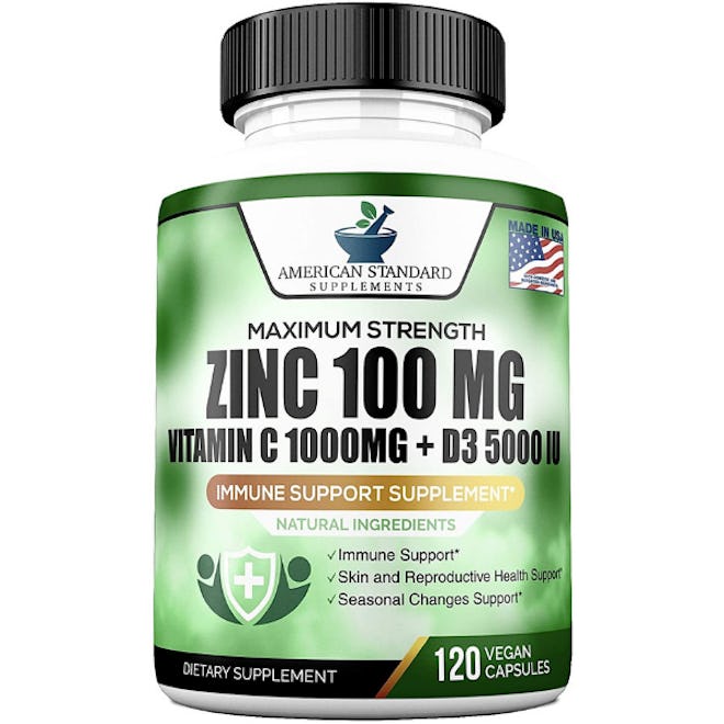 American Standard Supplements Zinc + Vitamin C + Vitamin D Vegan Capsules