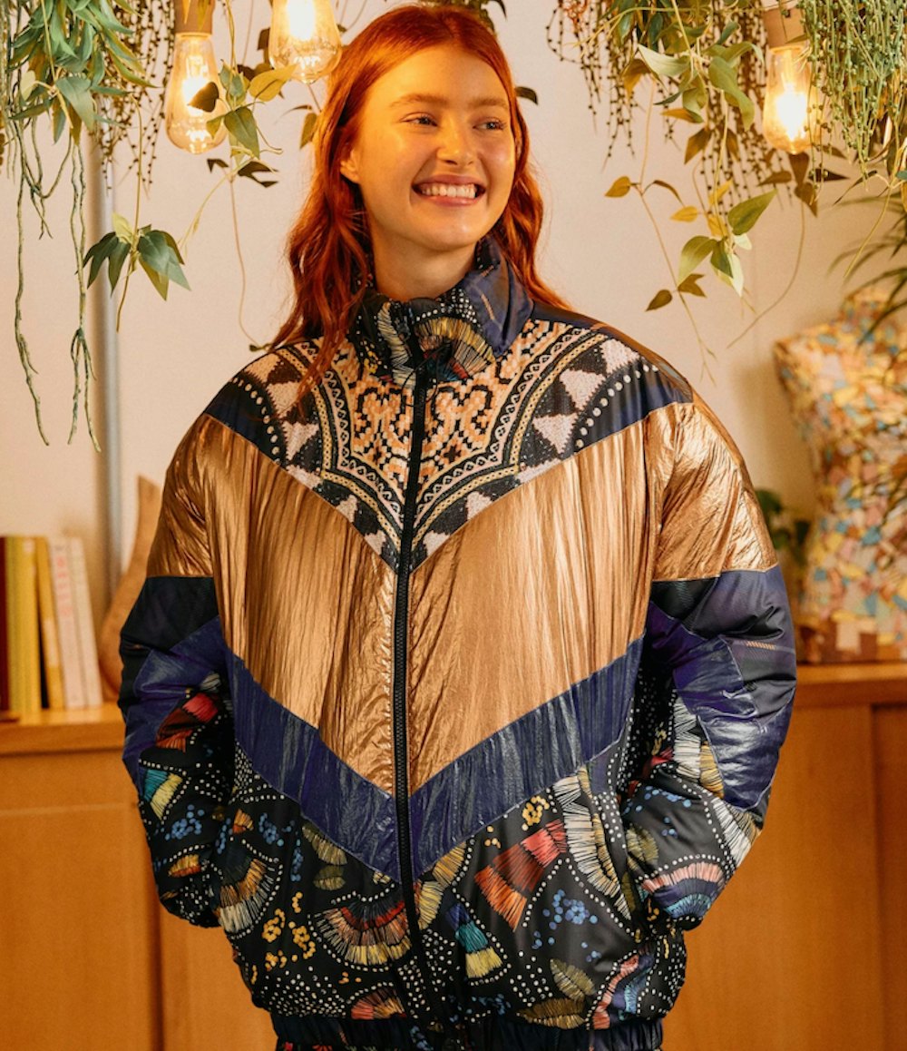 Borogodo Metallic Reversible Puffer Jacket