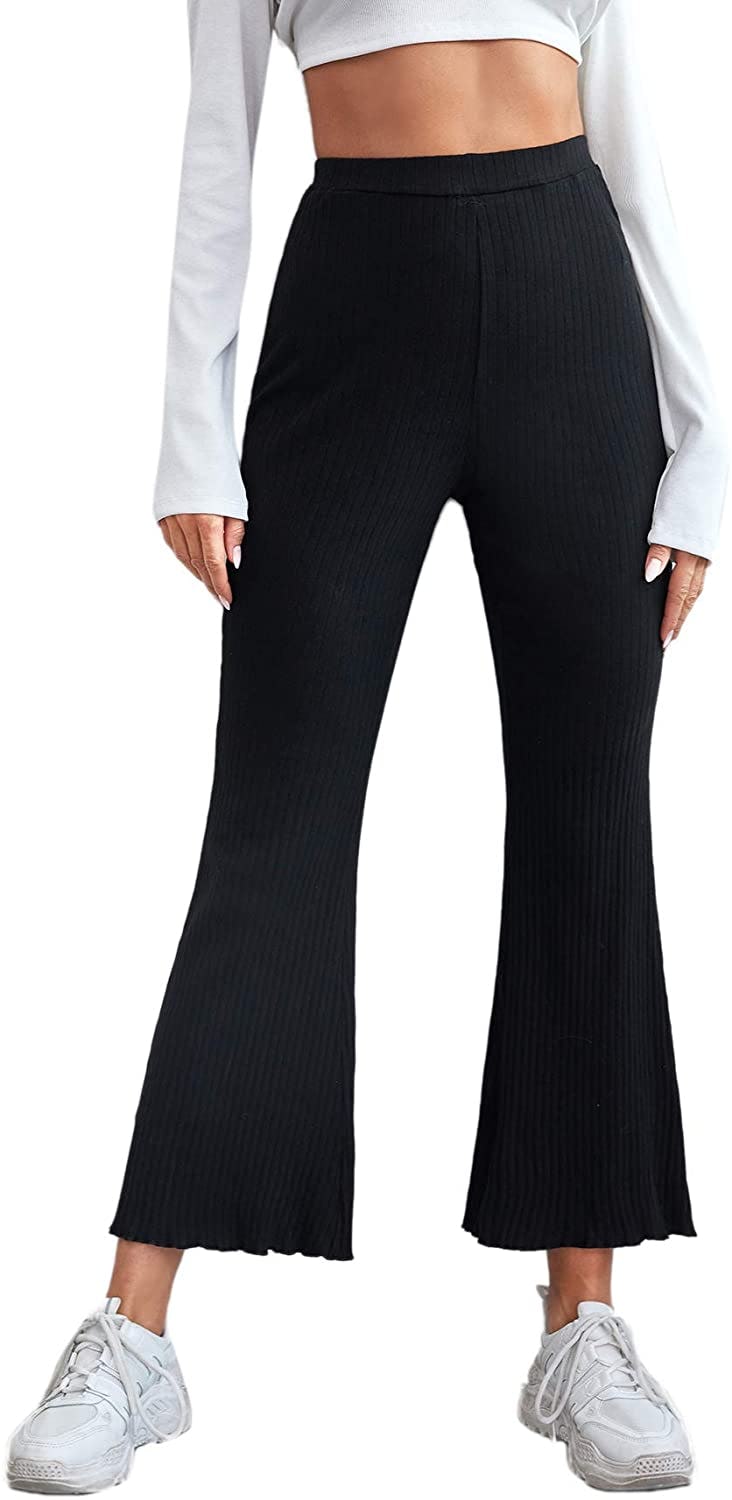 Verdusa Ribbed Knit Flare Pants