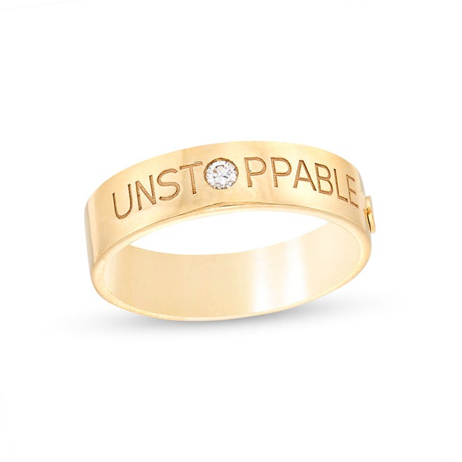 Diamond Solitaire "Unstoppable" Band in 10K Gold