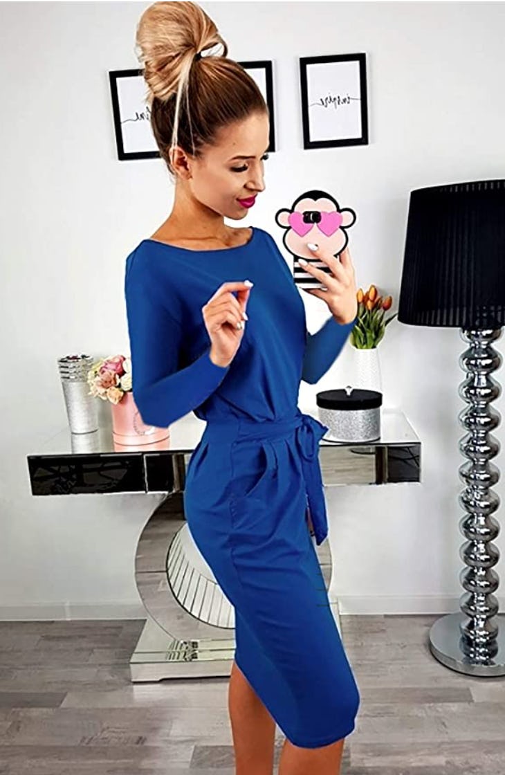 PRETTYGARDEN Casual Long Sleeve  Sheath Dress