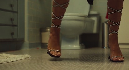 Euphoria: Season 2 Episode 1 Maddy's Black Embellished Lace Up Sandals