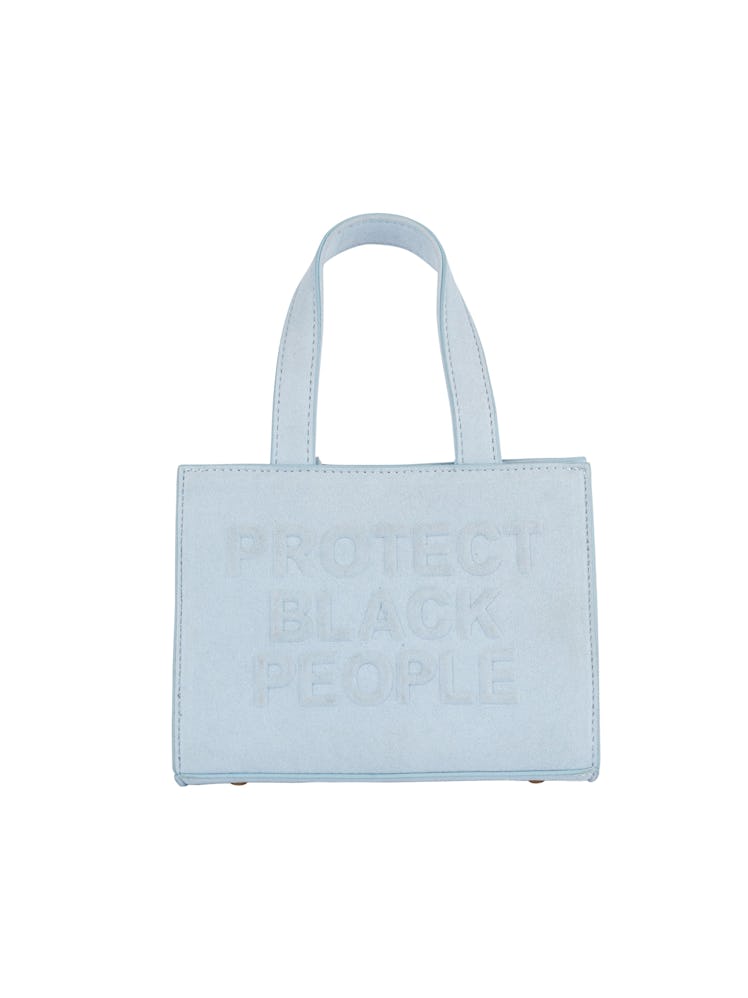 CISE Protect Black People blue mini bag.