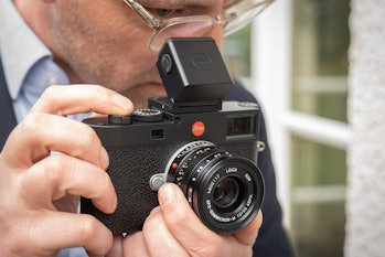 Leica's M11 with the Visoflex electronic viewfinder accessory.