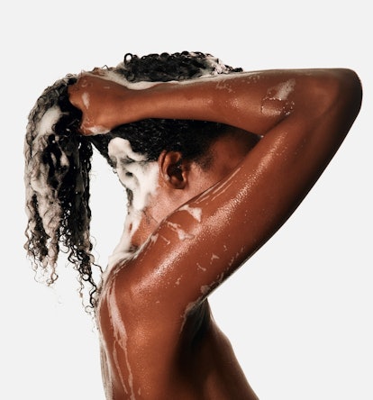 woman washing her hair