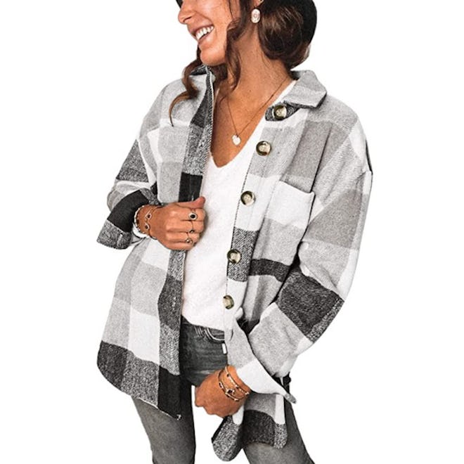 SHEWIN Plaid Button Down Jacket