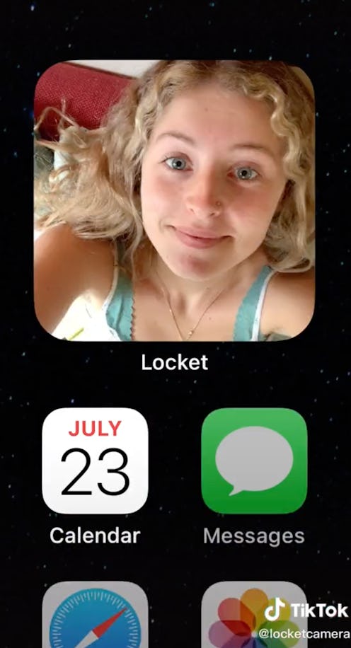 A screenshot of how the locket app works on your home screen.