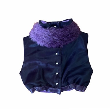 Maga Archivio Purple Leather Puffer Vest. 