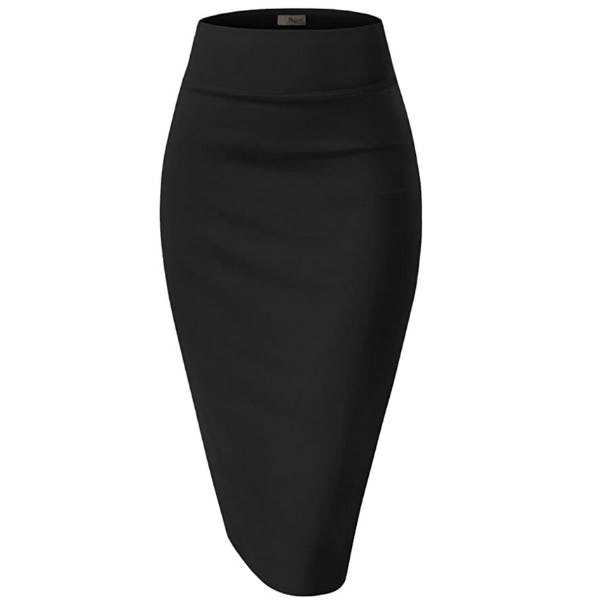 H&amp;C Nylon Ponte Stretch Pencil Skirt