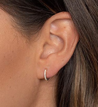 PAVOICubic Zirconia Huggie Cuff Earrings